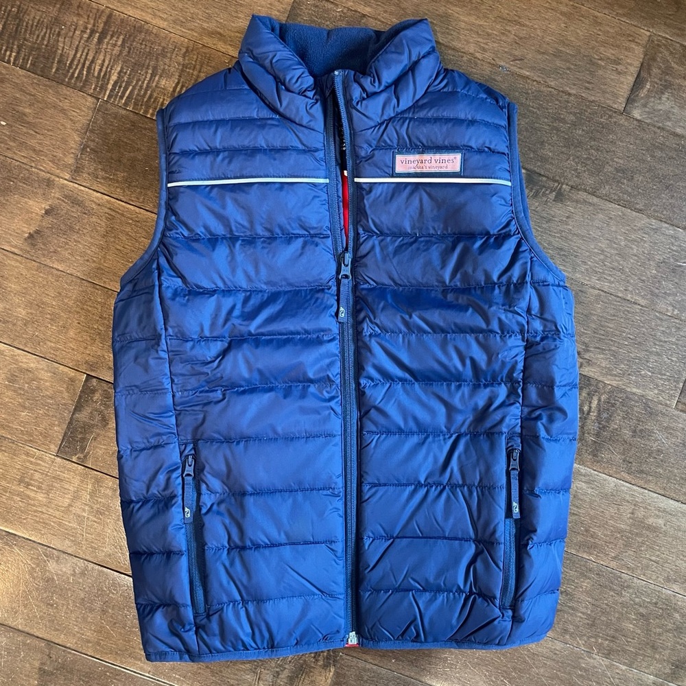 Vineyard Vines Boys Blue Down-Filled Performance Vest - size M (12-14)